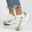 Białe skórzane sneakersy damskie FILIPPO DP3547/22 PLATFORMA WH GO