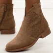 Coffee jesienne zamszowe ażurowe botki damskie S.Barski 52-532