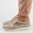 Złote skórzane sneakersy damskie S.BARSKI 22246