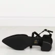 Czarne zamszowe sandały damskie na obcasie z zakrytymi palcami i pietą Sergio Leone Sk830