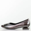 Stalowe baleriny damskie na obcasie Potocki 12359