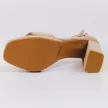 Beżowe sandały damskie na słupku z zakrytą piętą VINCEZA 20202