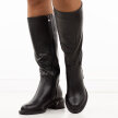 Czarne skórzane kozaki damskie DiA 52-110