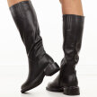 Czarne skórzane kozaki damskie DiA 52-110