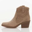 Beżowe jesienne botki damskie, kowbojki S.Barski 52-529