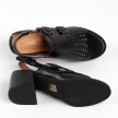 Czarne skórzane sandały damskie na obcasie La.Fi 052W-QN