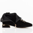 Czarne zamszowe skórzane botki damskie na obcasie DiA 52-217