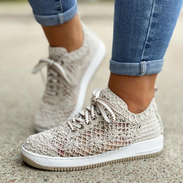 Beżowe plecione sportowe buty damskie T.SOKOLSKI 175