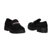 Czarne zamszowe mokasyny damskie na platformie, loafersy SERGIO LEONE MK755