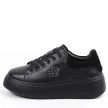 Czarne bkbk skórzane sneakersy damskie na platformie Filippo Dp6058/24