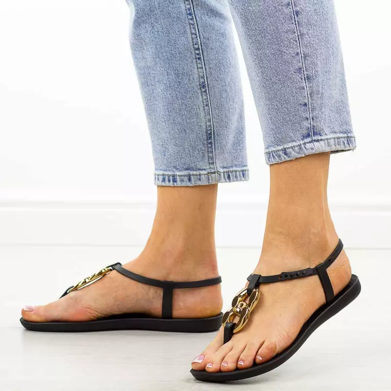 Czarne płaskie japonki damskie Ipanema Vibe 83701