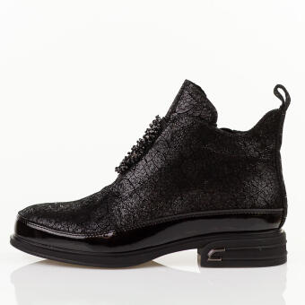 Czarne bk skórzane botki damskie Cambell 60320