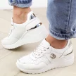 Białe skórzane sneakersy damskie S.BARSKI 29169