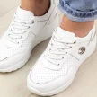 Białe skórzane sneakersy damskie S.BARSKI 29169