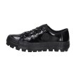 Czarne niskie lakierowane trampki damskie na traperze BIG STAR KK274044