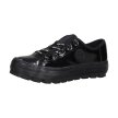 Czarne niskie lakierowane trampki damskie na traperze BIG STAR KK274044