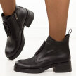 Czarne skórzane botki damskie DiA 52-869