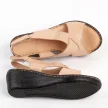 Beżowe skórzane sandały damskie na koturnie IZZY 014