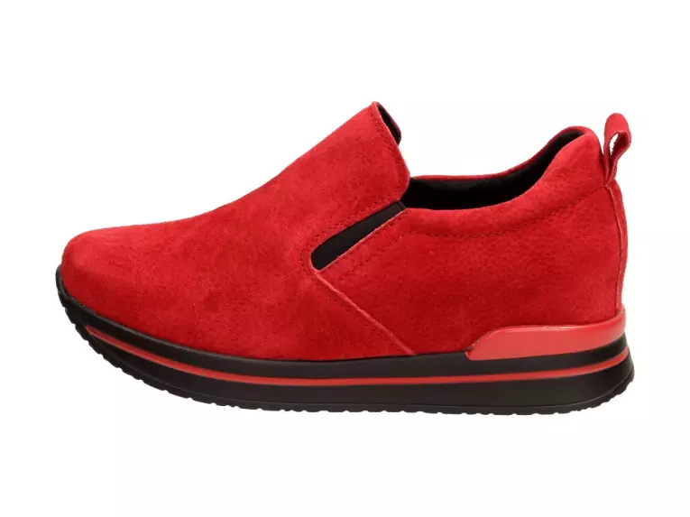 Czerwone półbuty damskie Filippo Dbt1512 Skóra