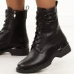 Czarne skórzane botki damskie Cambell 98309