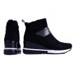 Czarne sneakersy na zimę, botki damskie POTOCKI 12122 KOTURN