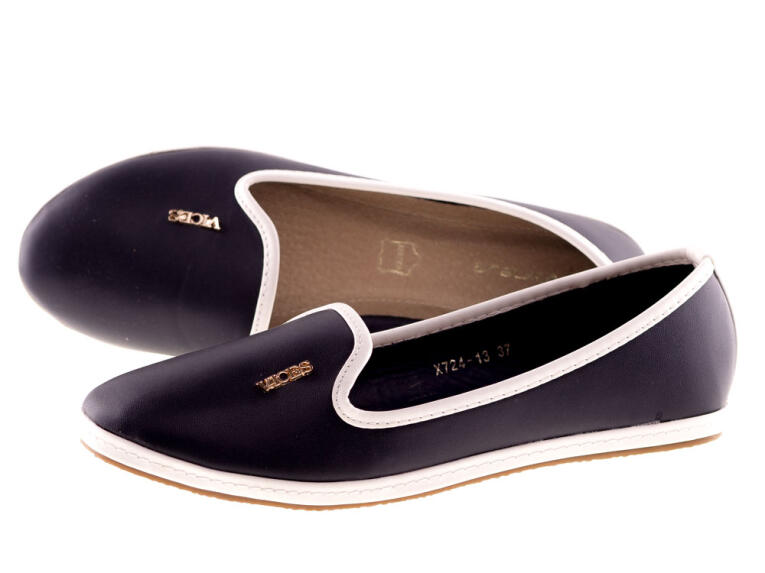 -50% Stylowe lordsy baleriny Vices X724 granat