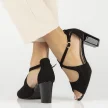 Czarne sandały damskie z zakrytą piętą na słupku FILIPPO DS4632/23