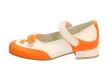 Biało pomarańczowe pantofle dziecięce 2204