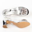 Srebrne silikonowe sandały damskie na obcasie z kryształami, transparentne SABATINA 2014-o
