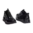 Czarne półbuty damskie, sneakersy skórzane FILIPPO DP3149/21