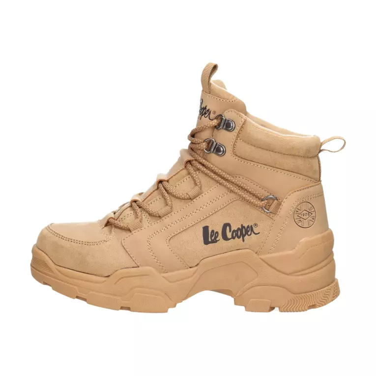 Brązowe trapery damskie, botki na traperze Lee Cooper 1442L