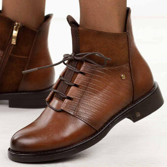 Brązowe botki damskie Potocki 12688