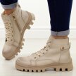 Beżowe botki damskie na traperze Potocki 19317