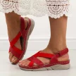 Czerwone sandały damskie Sabatina 10008