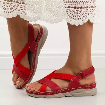 Czerwone sandały damskie Sabatina 10008