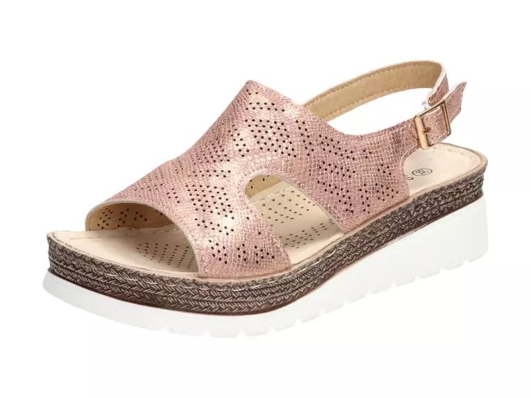 Złote sandały, buty damskie Sabatina 17603
