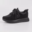 Czarne zamszowe sneakersy damskie na platformie VINCEZA 10924