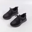 Czarne zamszowe sneakersy damskie na platformie VINCEZA 10924