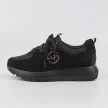 Czarne zamszowe sneakersy damskie na platformie VINCEZA 10924