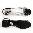 Czarne silikonowe sandały damskie na obcasie z pomponem, transparentne SABATINA 380-16
