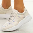 Beżowe skórzane sneakersy damskie S.Barski 22226