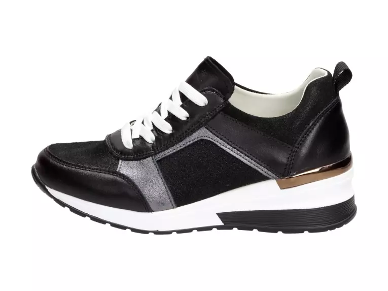 Czarne sneakersy damskie VINCEZA 8705 SKÓRA