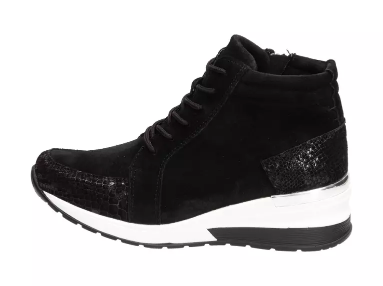Czarne sneakersy damskie Filippo Dp1504 Skóra