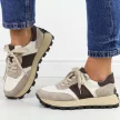 Beżowe skórzane sneakersy damskie na platformie Filippo Dp6498/24