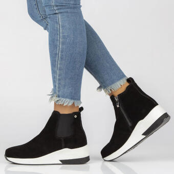 Czarne sneakersy damskie zimowe Filippo Dbt3195/21 Skóra