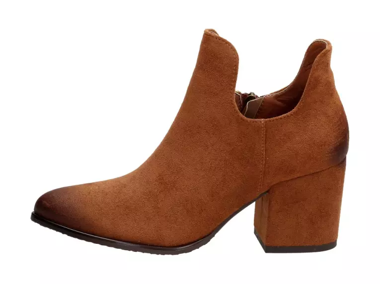 Botki damskie na obcasie VINCEZA 10558 CAMEL