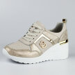 Beżowe skórzane sneakersy damskie S.BARSKI 29589