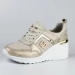 Beżowe skórzane sneakersy damskie S.BARSKI 29589