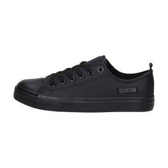 Czarne trampki damskie ze skóry eko Big Star Kk274011