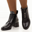 Czarne botki damskie na obcasie M.Daszyński 2481-9